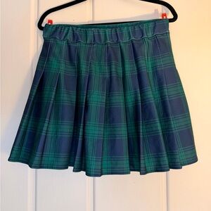 Plaid Green and Blue Women's Skirt szL
